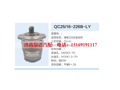 QC25/16-226B-LY,转向助力泵,济南泉达汽配有限公司