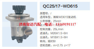 QC25/17-WD615,转向助力泵,济南泉达汽配有限公司