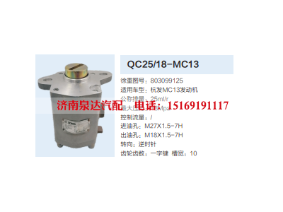 QC25/18-MC13,转向助力泵,济南泉达汽配有限公司