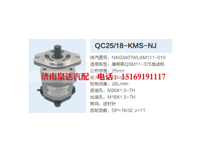 QC25/18-KMS-NJ,转向助力泵,济南泉达汽配有限公司