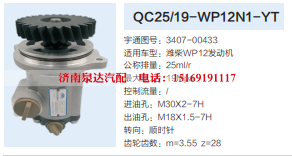 QC25/19-WP12N1-YT,转向助力泵,济南泉达汽配有限公司