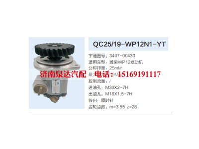 QC25/19-WP12N1-YT,转向助力泵,济南泉达汽配有限公司