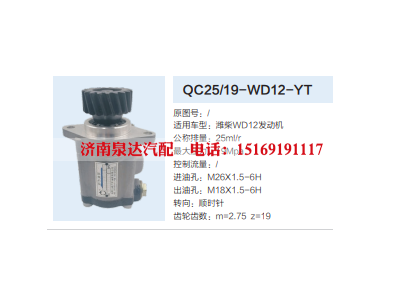 QC25/19-WD12-YT,转向助力泵,济南泉达汽配有限公司