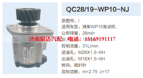 QC28/19-WP10-NJ,转向助力泵,济南泉达汽配有限公司