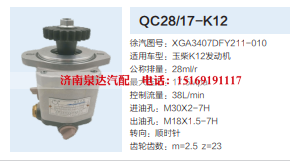 XGA3407DFY211-010,转向助力泵,济南泉达汽配有限公司