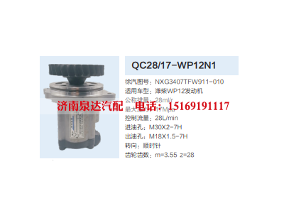 QC28/17-WP12N1,转向助力泵,济南泉达汽配有限公司