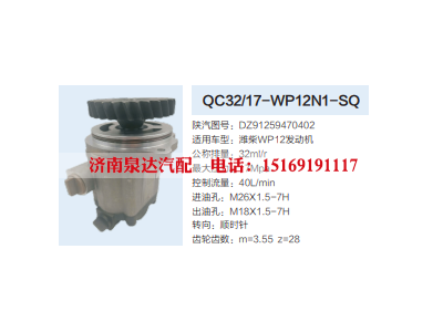 QC32/17-WP12N1-SQ,转向助力泵,济南泉达汽配有限公司