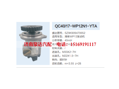 QC40/17-WP12N1-YTA,转向助力泵,济南泉达汽配有限公司