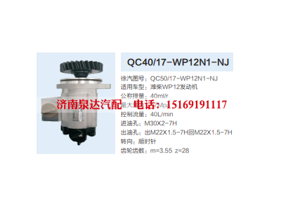 QC40/17-WP12N1-NJ,转向助力泵,济南泉达汽配有限公司