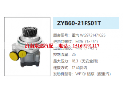 WG9731471025,轉(zhuǎn)向助力泵,濟南泉達汽配有限公司