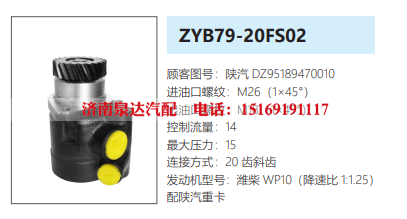 DZ95189470010,转向助力泵,济南泉达汽配有限公司