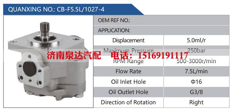 CB-F5.5L-1027-4汽车动力转向油泵，液压泵，增压泵，叶片泵