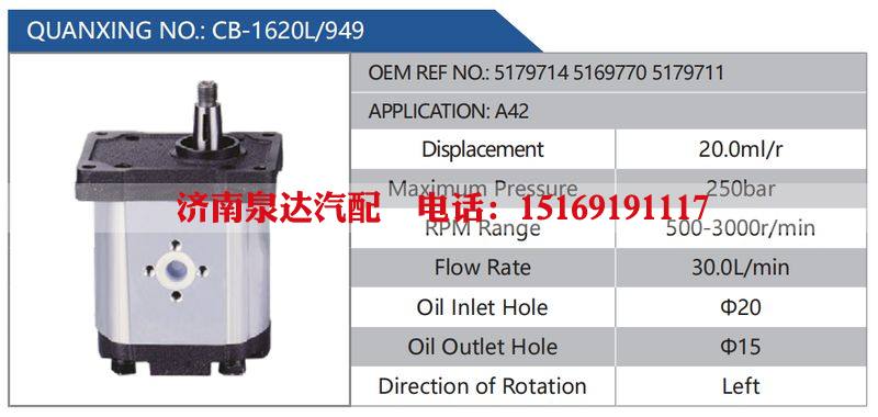 CB-1620L-949,517971451697705179711,A42汽车动力转向油泵，液压泵，增压泵，叶片泵/CB-1620L-949,517971451697705179711,A42