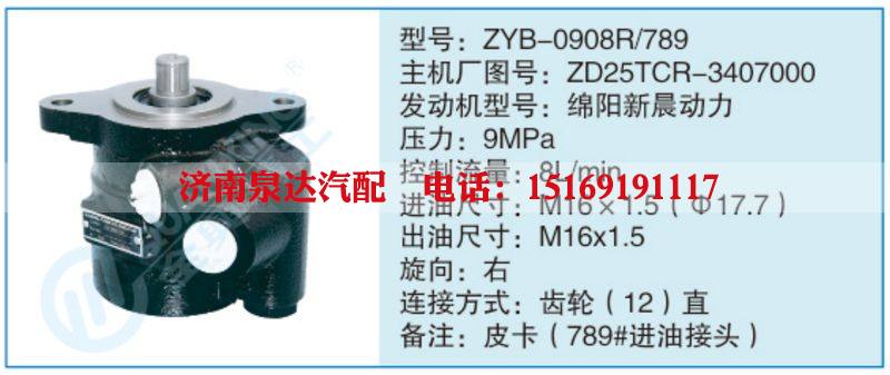 ZYB-0908R-789,ZD25TCR-3407000小车转向泵系列/ZYB-0908R-789,ZD25TCR-3407000