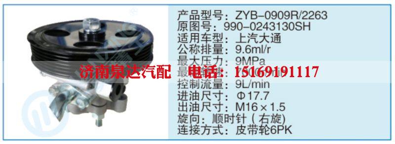 ZYB-0909R-2263.990-02431360SH小车转向泵系列
