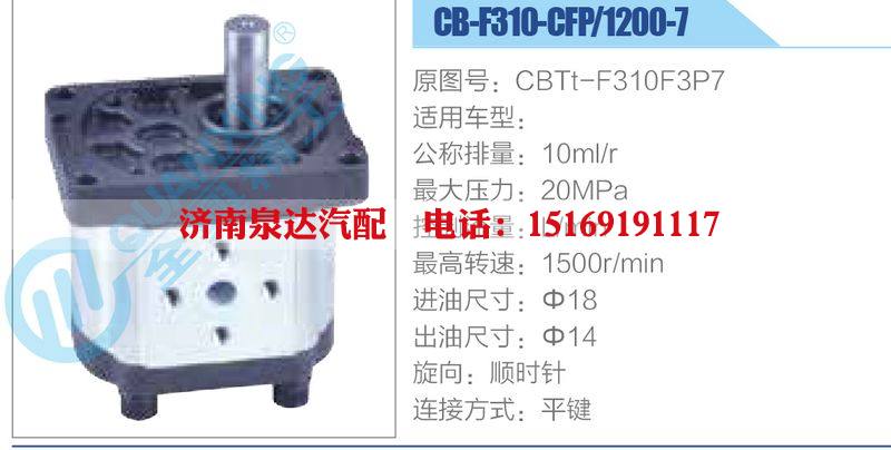 CB-F310-CFP-1200-7,CBTt-F310F3P7齒輪泵/CB-F310-CFP-1200-7,CBTt-F310F3P7