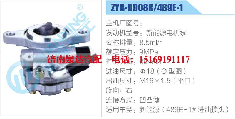 ZYB-0908R-489E-1，新能源電機泵,,濟南泉達汽配有限公司