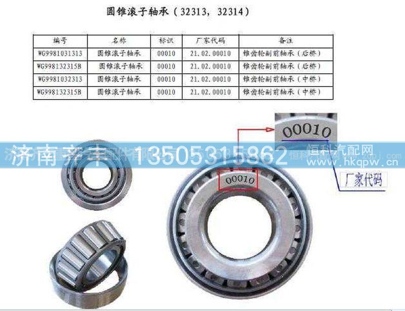 ,AC16桥角齿轴承区分图,济南铁鹿汽车零部件有限公司