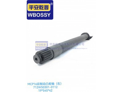 712W50301-0112,MCP16后制动凸轮轴（右）,济南乾庆汽车配件有限公司