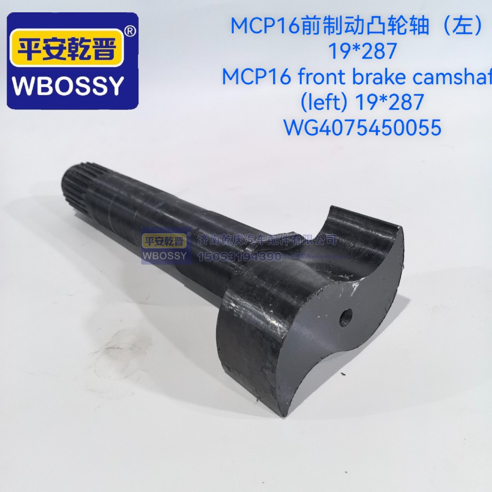 WG4075450055,MCP16前制动凸轮轴(左),济南乾庆汽车配件有限公司