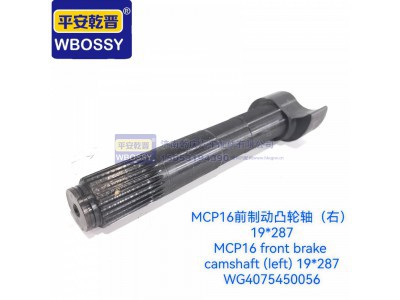 WG4075450056,MCP16前制动凸轮轴(右) 19*287,济南乾庆汽车配件有限公司