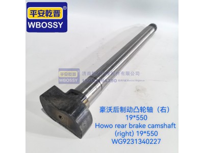 WG9231340227,豪沃后制动凸轮轴(右)19*550,济南乾庆汽车配件有限公司