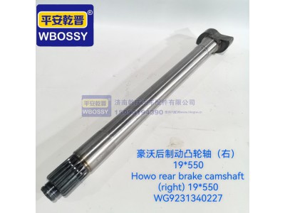 WG9231340227,豪沃后制动凸轮轴(右)19*550,济南乾庆汽车配件有限公司