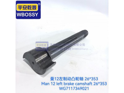 WG7117349021,曼12左制动凸轮轴26*353,济南乾庆汽车配件有限公司