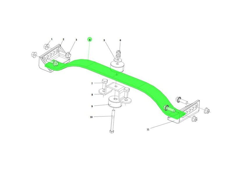 DZ96259590071,Leaf spring beam - gearbox mount,济南向前汽车配件有限公司