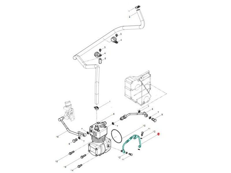 612600130326,Air compressor oil pipe assembly,济南向前汽车配件有限公司