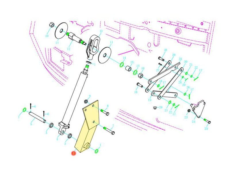 2190-5002020  轴座托架总成,Axle seat bracket assembly,济南向前汽车配件有限公司