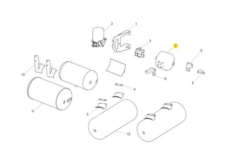 WG9000360713   储气筒总成5L,Air reservoir assembly 5L,济南向前汽车配件有限公司