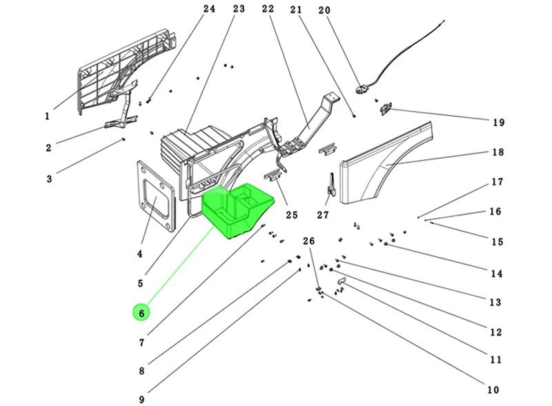 DZ16251230029  下工具箱体,Lower tool housing,济南向前汽车配件有限公司