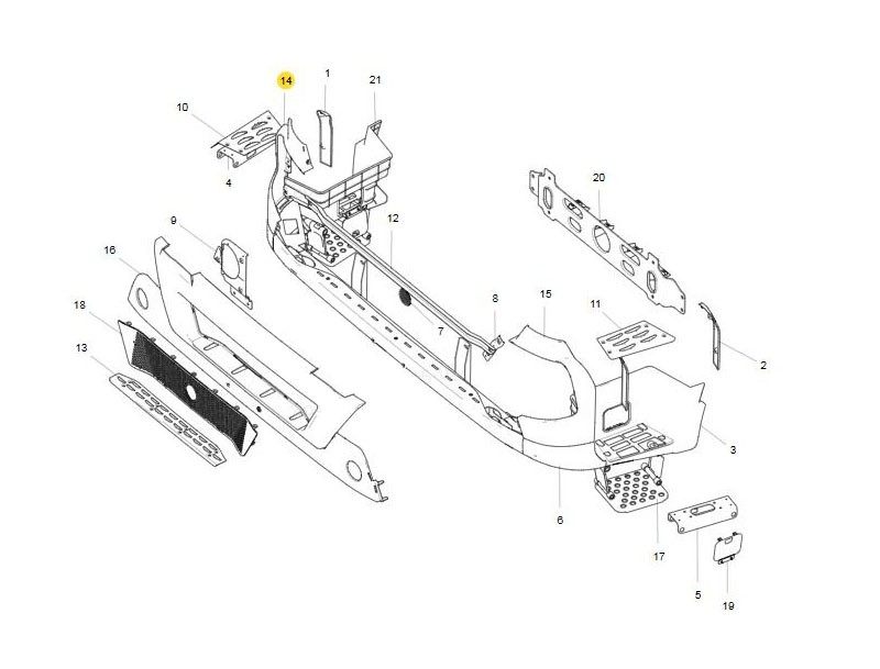 WG1664245004 保险杠右段,Right bumper segment,济南向前汽车配件有限公司