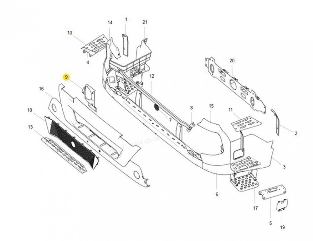 WG1664245014 右大灯连接板总成,Right headlight connection plate,济南向前汽车配件有限公司