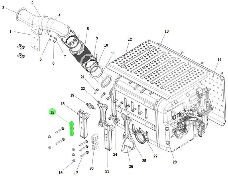 DZ97259543531  SCR箱墊套,SCR box gasket,濟(jì)南向前汽車配件有限公司