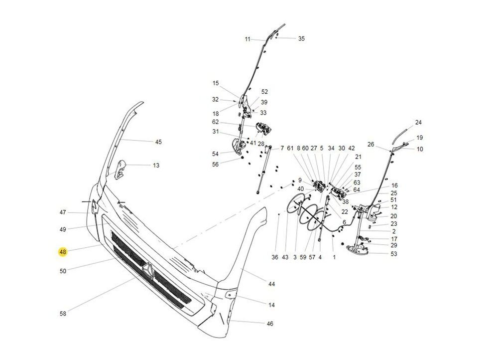 WG1662115010 散热器面罩,Radiator mask,济南向前汽车配件有限公司