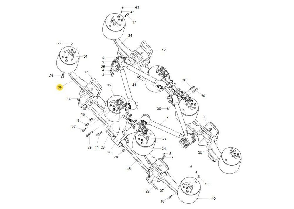 AZ99255282050  中桥左均衡梁总成,Middle bridge left balance beam assembly,济南向前汽车配件有限公司