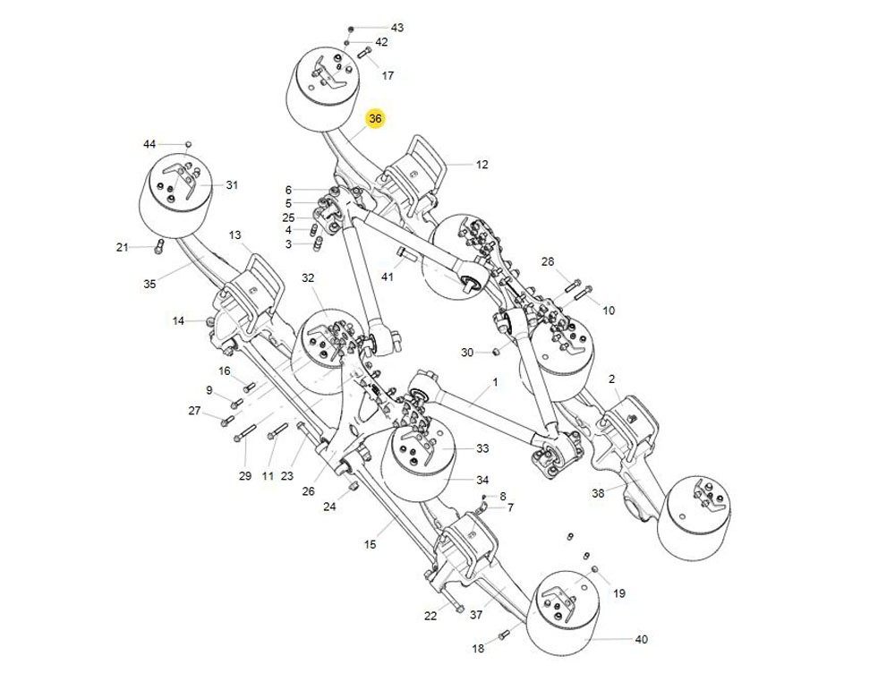 AZ9925528051  中桥右均衡梁总成,Middle bridge right equalizing beam,济南向前汽车配件有限公司