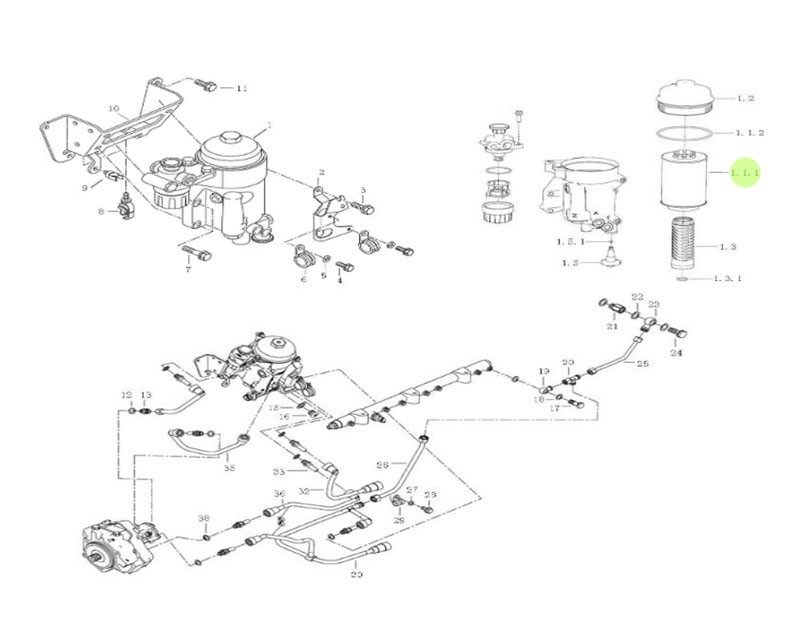 201V12503-0061   燃油滤清器芯 带O形圈,Fuel filter core with O-ring,济南向前汽车配件有限公司