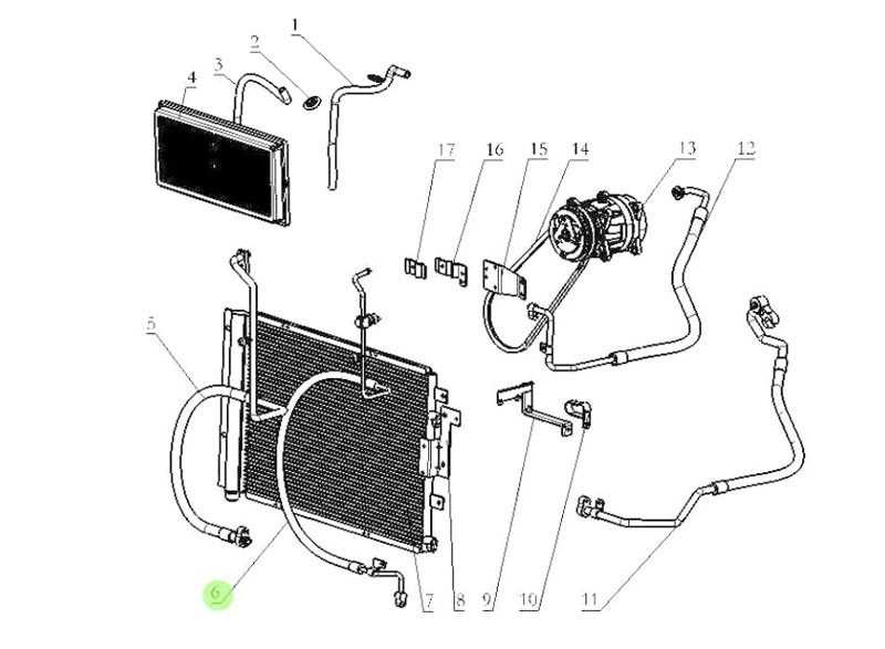 DZ14251845004  蒸發(fā)器進(jìn)管,Evaporator inlet pipe,濟(jì)南向前汽車(chē)配件有限公司