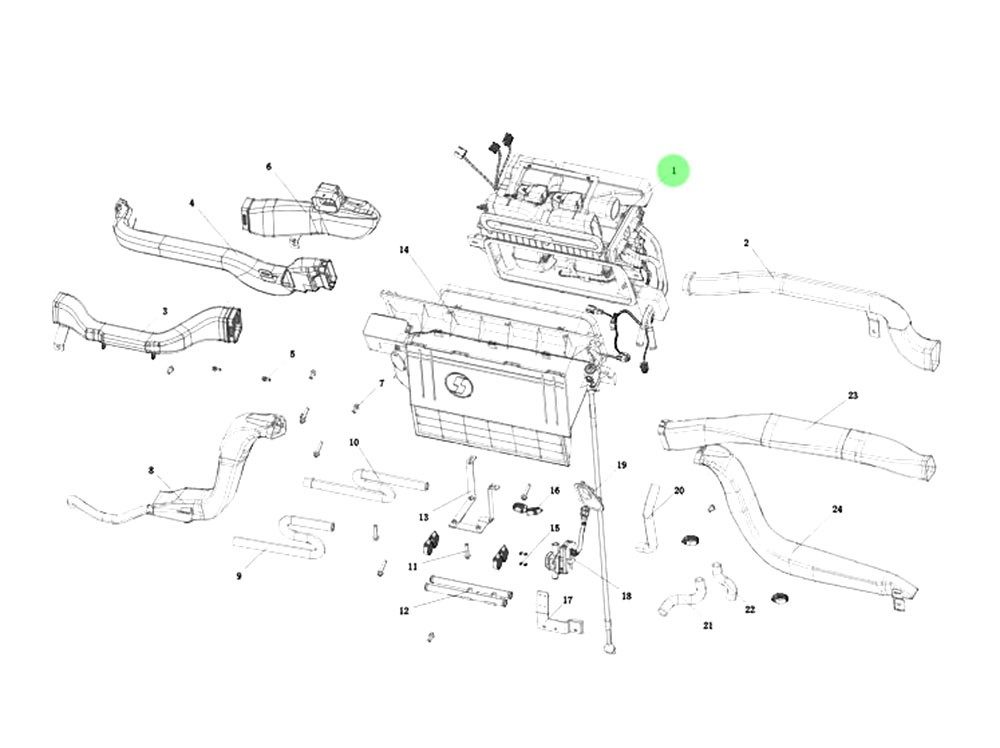 DZ15221841001  空调本体总成,Air conditioner body assembly,济南向前汽车配件有限公司