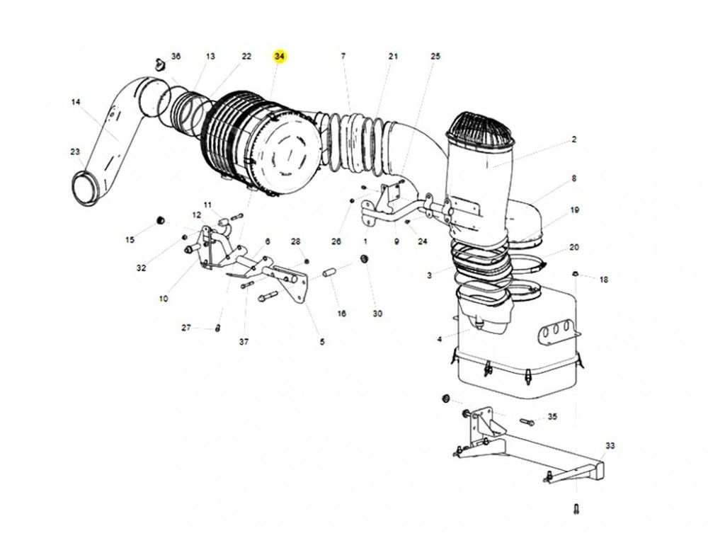 WG9925190105  空滤器总成,Air filter assembly,济南向前汽车配件有限公司