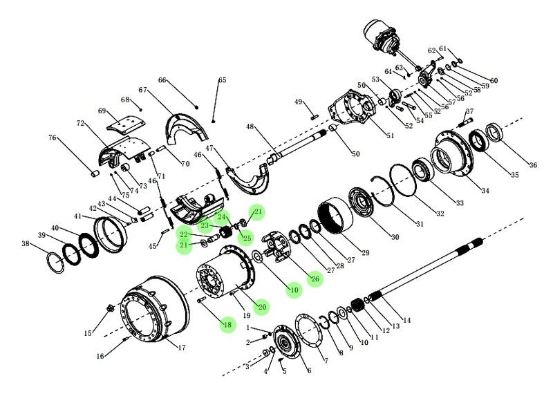F81.35114.6111  輪邊減速器總成,Wheel reducer assembly,濟(jì)南向前汽車配件有限公司
