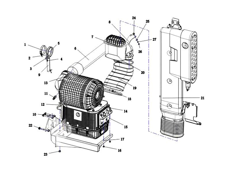 DZ91259190062  大流量油浴式空滤器总成,Oil bath type air filter assembly,济南向前汽车配件有限公司