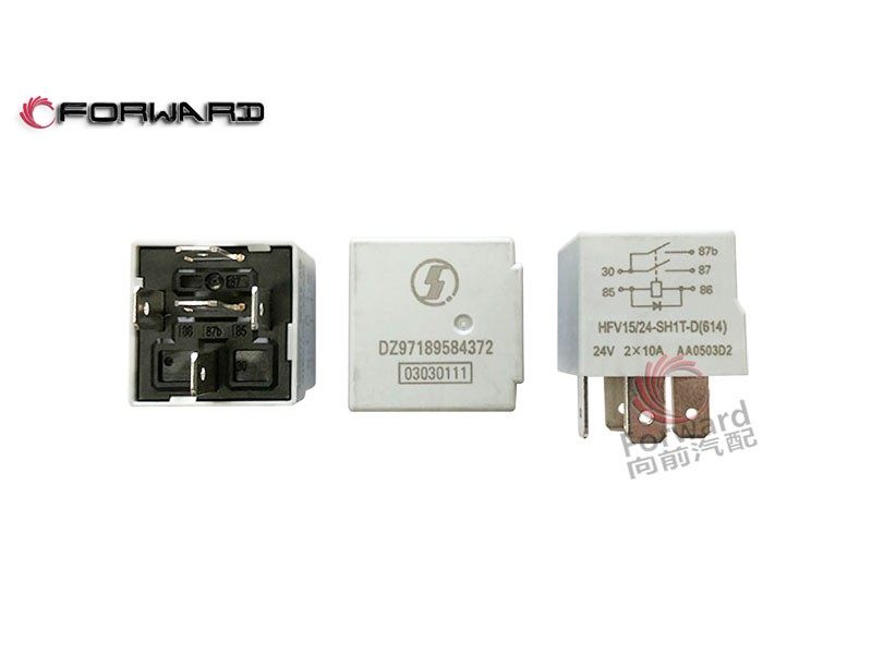 DZ97189584372  继电器（10A×2）,Relay (10A×2),济南向前汽车配件有限公司
