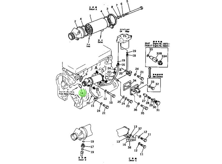 07000-05055 油冷却器 O形圈,O-ring of oil cooler,济南向前汽车配件有限公司