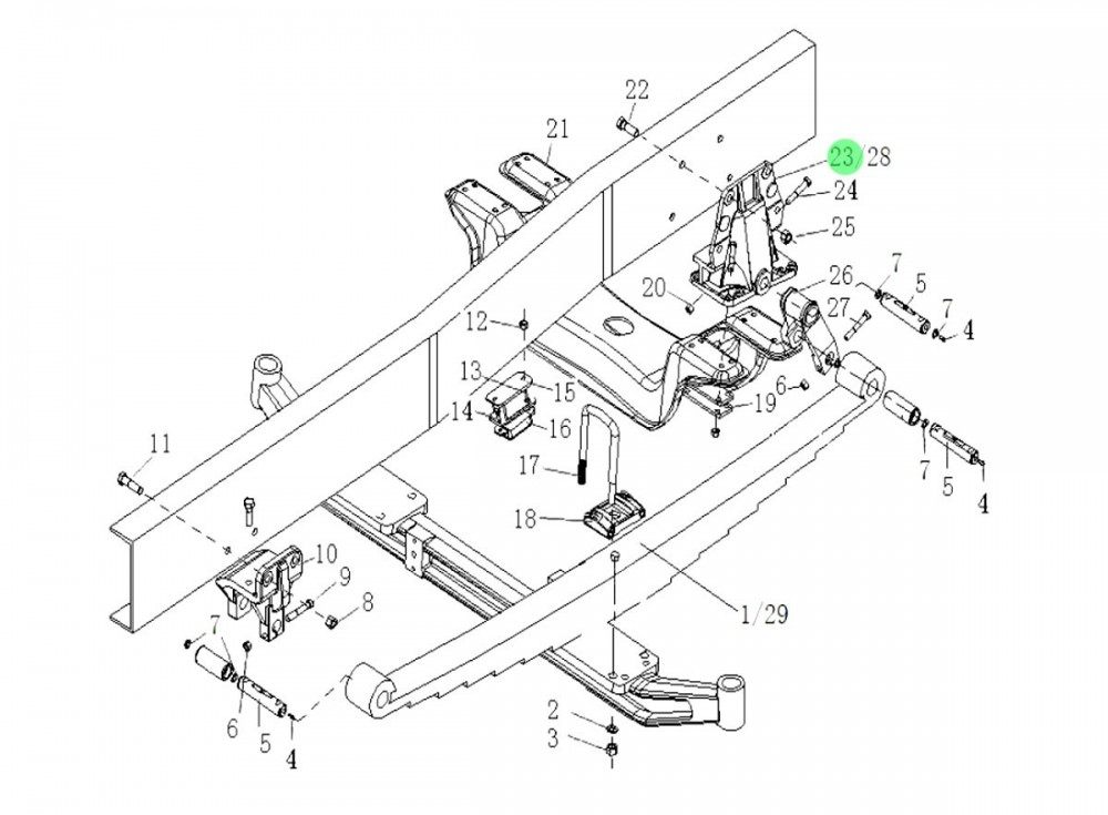 WG9925520202 前簧右后支架,Front spring right rear bracket,济南向前汽车配件有限公司