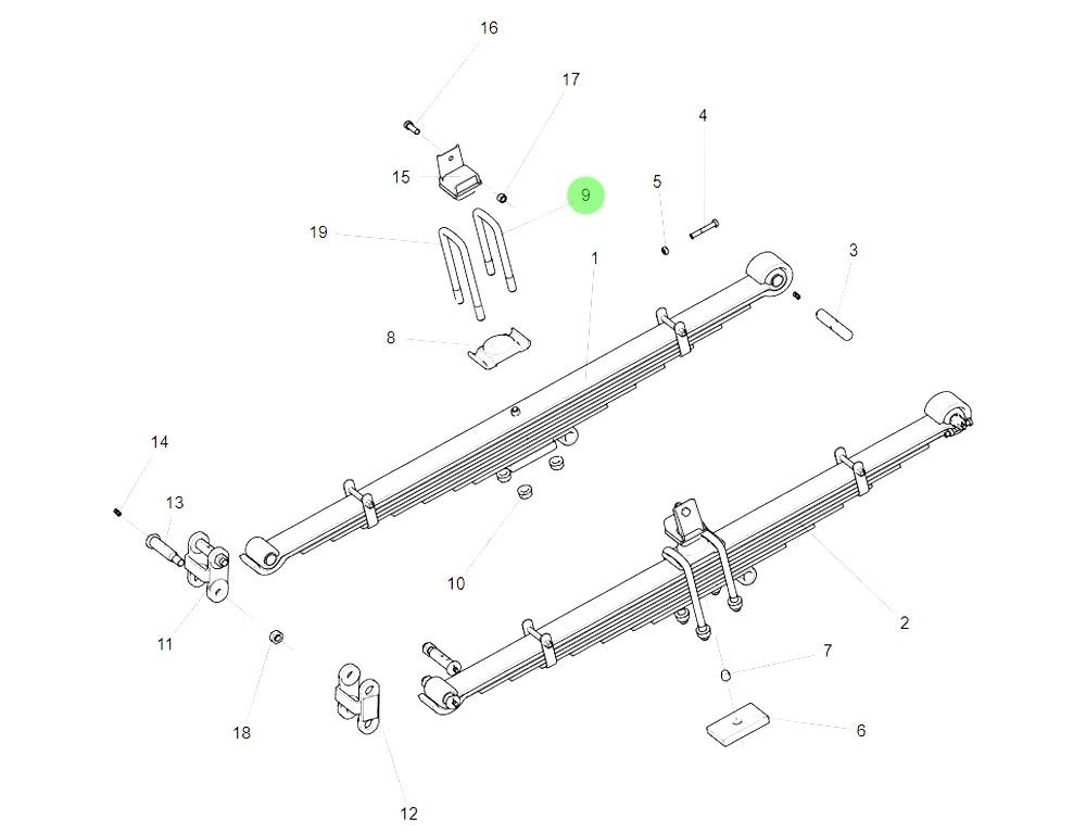 LG9710520185  前簧騎馬螺栓,Front spring riding bolt,濟(jì)南向前汽車配件有限公司