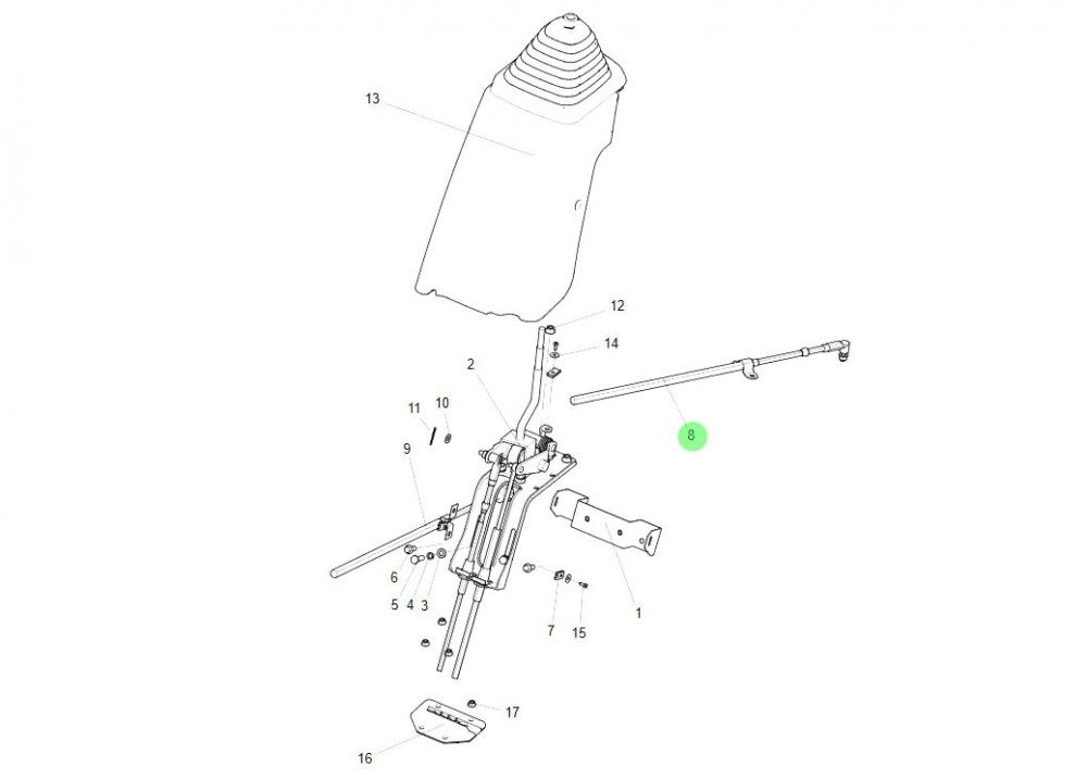 FG9806240018  选挡软轴总成,Select gear flexible shaft,济南向前汽车配件有限公司